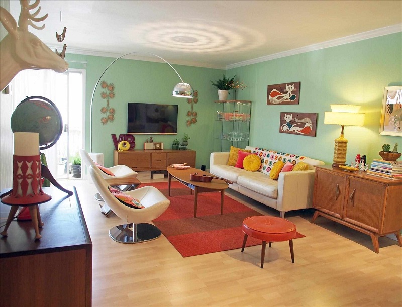 Retro Style Interior Design In The Apartment