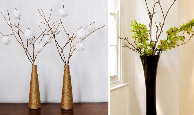 Ideas to decorate with dry branches