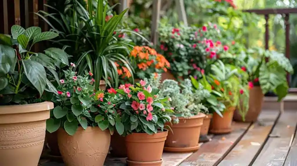 Collection of low-maintenance evergreen plants in decorative pots, perfect for year-round greenery and indoor or outdoor spaces