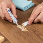 Repairing chipped laminate flooring with repair filler