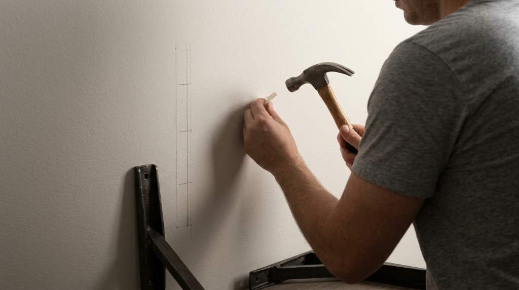 DIY shelf installation mistake on drywall in Columbus home