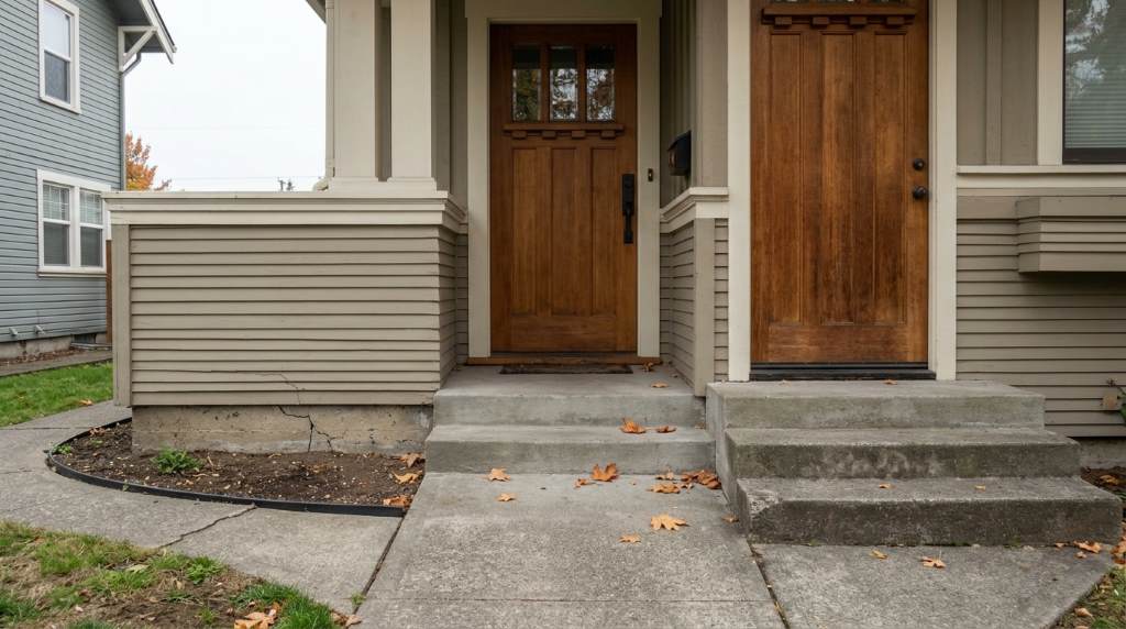 Seattle exterior door frame showing seasonal movement